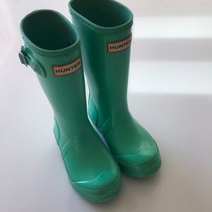 Hunter aqua rain boots Sz 11/12 great shape!